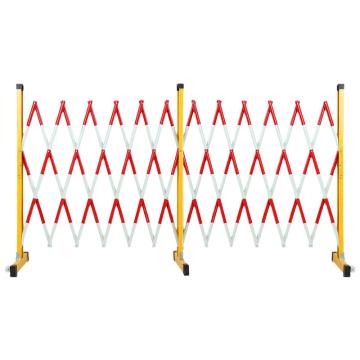 SAFEWARE/安赛瑞 玻璃钢伸缩围栏，可移动式电力隔离施工围挡，1.2x2.5m，红白款
