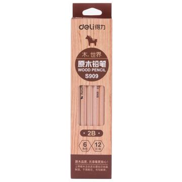 Deli/得力铅笔，书写绘画铅笔 学生铅笔 2B S909 12支/盒 单位：盒