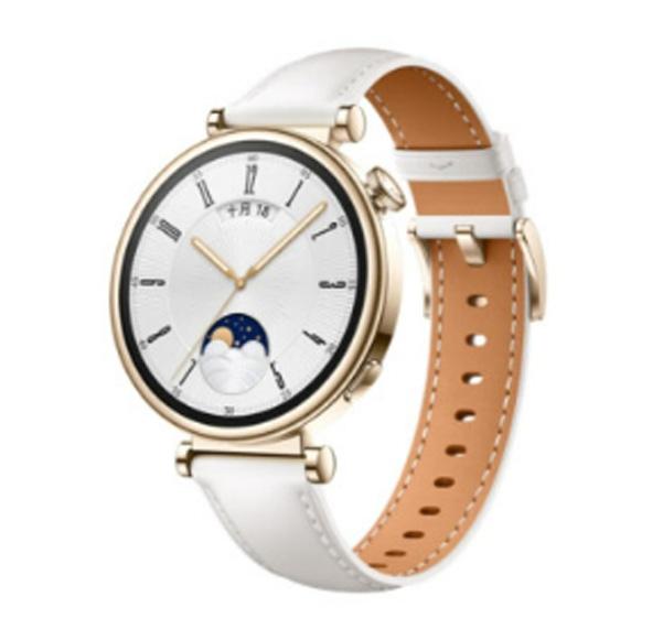 HUAWEI/华为 运动手表,WATCH GT 4 41mm 白色真皮表带 凝霜白