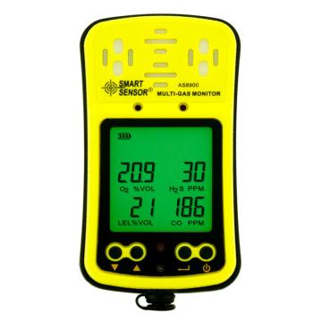 SMART SENSOR/希玛 SENSOR 四合一气体检测仪 ,AS8900 ,O2/CO/H2S/LEL ,扩散式 ,带充电