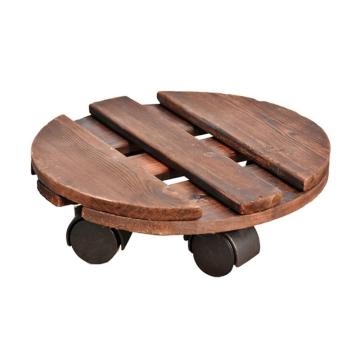 SAFEWARE/安赛瑞 木质花盆移动架，圆形滚轮花盆移动底座，直径45cm