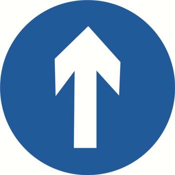 SAFEWARE/安赛瑞 交通标识-直行，铝板覆反光贴膜，背后带铝槽，Ф600mm，11045