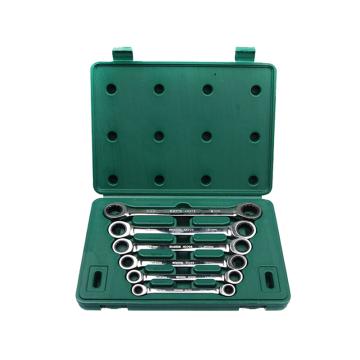 SATA/世达 扳手套装，6件套公制公双梅花棘轮扳手 09025